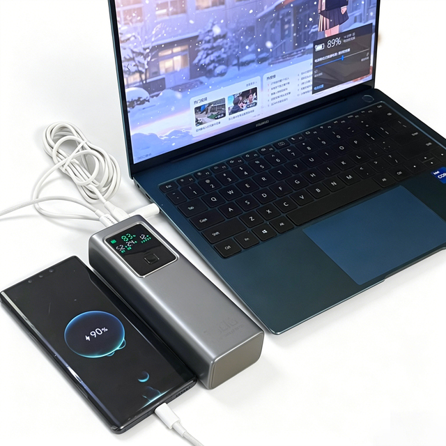 2026 Wholesale 20000 Mah Small Size Power Bank 100W High Power Two-way Fast Charge Cylindrical Design Super Portable 20000mAh CE