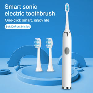Venta al por mayor inteligente Sonic batería cepillo de dientes eléctrico 3 cerdas suaves reemplazables cepillo de dientes potable para adultos logotipo personalizado - Product Image 1