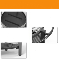 Barbecue portable 2-en-1 de 36 pouces en métal thermolaqué avec foyer à bois et pique-foyer pour barbecue extérieur, camping et cuisson