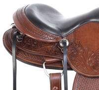 Ensemble de sellerie pour chevaux Western de loisirs, de trail et de barrel racing, en cuir teint à la main, avec arceau en fibre et acier inoxydable