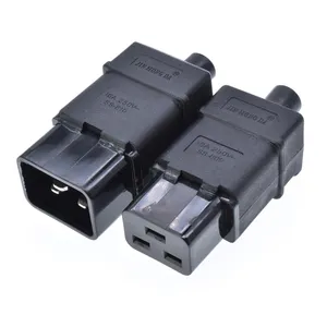 C19 plug iec-320 c20 C19 macho cabo de alimentação plug 16A 250V 3 pinos tomada elétrica com terra