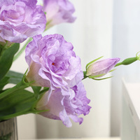 Bunga Artifisial Berkualitas Tinggi 3-Kuntum Mini Sutra Eustoma Lisianthus Buket Bunga Pernikahan Untuk Dekorasi & Perlengkapan Pernikahan