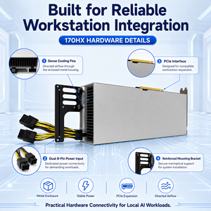 Tarjeta gráfica CMP 170HX 8G, modificación de condensadores CAP‑Mod gratuita, soporte probado para desbloqueo a 64GB HBM2e, tarjeta gráfica para computación - Product Image 1