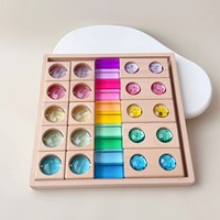 Jouets Montessori JET Blocs en bois acrylique en forme de pierres précieuses pour l'assemblage et blocs en forme de diamant translucides Jouets éducatifs