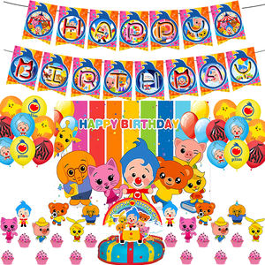 <span class=keywords><strong>Payaso</strong></span> <span class=keywords><strong>Plim</strong></span> fiesta de cumpleaños decoración conjunto Banner látex globo telón de fondo pastel Topper suministros Baby Shower - Product Image 2