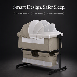 <span class=keywords><strong>Cuna</strong></span> Plegable con Tela Suave al Tacto, Frenos de Rueda y Funda de Colchón Extraíble - Certificación EN - Product Image 2