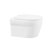 WC mural monobloc en céramique blanche de luxe moderne avec double chasse et fonctions d'entretien facilité