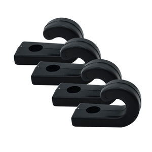 Crochet en plastique noir en forme de J pour bateau, accessoire de fixation de corde pour canoë et kayak - Product Image 4