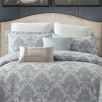 Parures de couette jacquard modernes écologiques certifiées OEKO BSCI ISO en microfibre géométrique tissée brodée pour la maison (taille King)