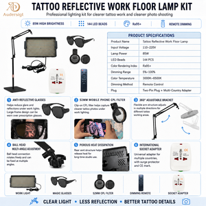 Kit di Illuminazione Riflessiva Kissure per Tatuaggi, Strumento di Ottimizzazione Fotografica per Artisti del Tatuaggio, Angoli Regolabili Multipli - Product Image 4