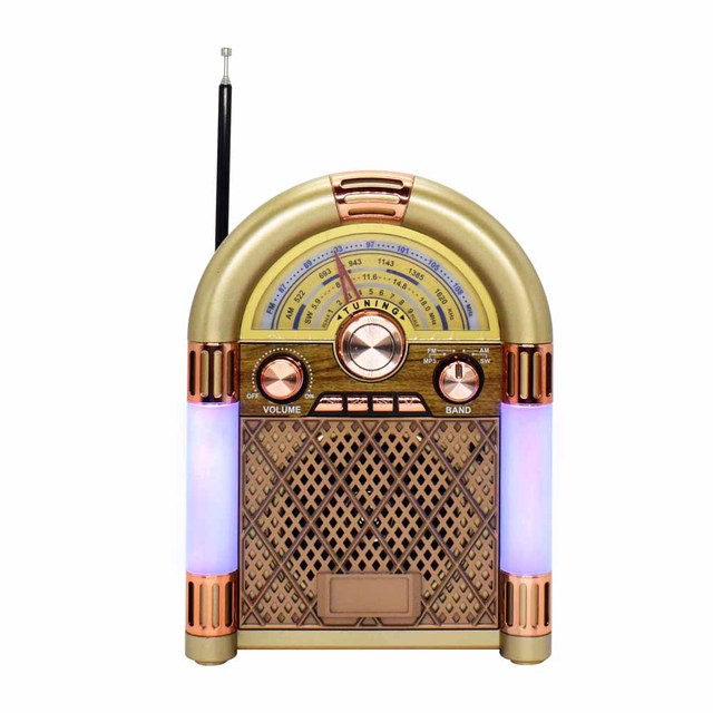 NEW Design Vintage Clock Radio FM/AM/SW 3 Band Retro Radio USB/TF Music Player MP3 Player for Gift