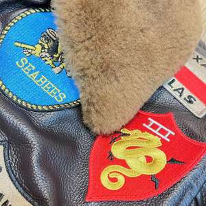 Bomber Top Gun Multistandard Taglie Forti Uomo <span class=keywords><strong>Donna</strong></span> Coppia Colletto in Pelliccia di Agnello Cappotti in Vera <span class=keywords><strong>Pelle</strong></span> Giacche Casual Trapuntate in <span class=keywords><strong>Pelle</strong></span> Bovina - Product Image 4