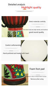 Trống châu Phi với thân gỗ gụ và bề mặt da cừu có sẵn trong các kích cỡ phù hợp cho người mới bắt đầu từ trẻ em đến người lớn - Product Image 5