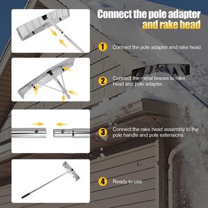 Râteau de déneigement de bonne qualité 1.48-6.1m râteau à <span class=keywords><strong>neige</strong></span> de toit à poteau télescopique avec roue en plastique - Product Image 6