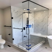 Verre trempé de qualité supérieure pour enceinte de douche-Options transparentes/givrées pour l'intimité et l'esthétique de la salle de bain