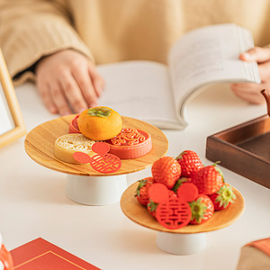 New Chinese style snack <b>plate</b>, dried fruit <b>plate</b>, bamboo tea and snack <b>plate</b>, fresh and elegant tall fruit <b>plate</b>, exquisite - Product Image 5