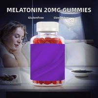 Gommes à la mélatonine 20 mg (120 unités) Soutien du sommeil et de la mémoire Adultes 10 mg par gomme Sans gluten Végétarien