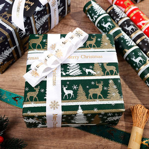 Christmas Gift <b>Wrapping</b> Brush <b>Gold</b> 43*300 cm Kraft <b>Paper</b> for Packaging - Product Image 6