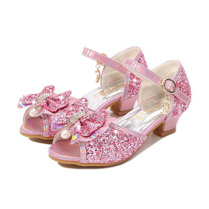2026 New Summer Princess Shoes for Girls Kids <b>Sandals</b> for Baby Girls Anti-slip High Heels with Bowknot for Big Kids - Product Image 5