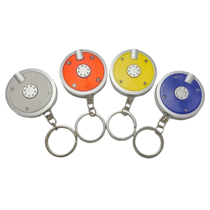 Custom Logo Advertising Promotion Creative Small Gifts Souvenirs Plastic LED Keychain Flashlights CR2032 Battery White Light