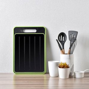 Non-Slip Green <b>Plastic</b> 4 in 1 Double Sided Eco-friendly Chopping Board Sharpening Garlic Grater Defrosting Tray for Frozen Meat - Product Image 6