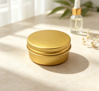 Pot en aluminium recyclable pour cosmétiques avec fenêtre transparente, plusieurs tailles, organisateur pour fournitures d'onglerie, rangement pour strass et bandes de sable
