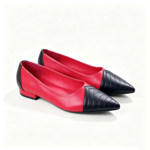 Zapatos Planos de Ballet de Lujo para Mujer, con Punta en Pico, de PU, para Primavera, Verano y Otoño, Negros y Blancos, con Paneles Acolchados y Diseño de Patchwork, Casuales - Product Image 2