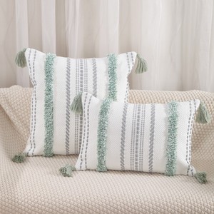 Nouvelle housse <span class=keywords><strong>de</strong></span> coussin en coton jacquard tuftée à franges pour bureau, canapé, tête <span class=keywords><strong>de</strong></span> <span class=keywords><strong>lit</strong></span> et coussin lombaire - Product Image 2