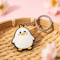 Pinshuo, fabricant OEM depuis 20 ans, porte-clés en PVC souple personnalisable, léger et imperméable, avec des motifs d'anime pour sac à dos