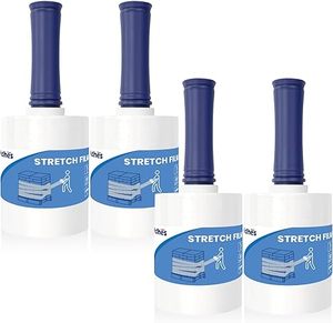 <b>Clear</b> Industrial Stretch <b>Wrap</b> Film with Handle, Multipack for Moving Supplies, Heavy Duty Plastic Packing <b>Wrap</b> for Shipping - Product Image 5