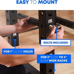 Support de rangement pour plaques de musculation et barre de traction - Compatible avec rack de musculation/support de squat, organisateur de plaques de poids robuste pour salle de sport - Product Image 3