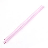 Paille en verre borosilicate réutilisable droite avec pointe biseautée inclinée, paille à boire colorée pour Bubble Tea Boba 20 cm