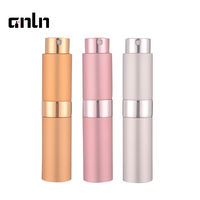 Anln atacado 8ml frasco de perfume recarregável, mini vidro de alumínio spray atomizador torcida