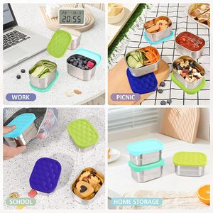 ชุดกล่องอาหารกลางวันสแตนเลส - กล่องอาหารกลางวันฝาปิดซิลิโคนเกรดอาหาร - Product Image 4