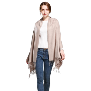 Nuova Sciarpa Pashmina in Morbida Lana Cashmere e Viscosa 2022 con Nappe, Design Semplice, 68x200cm, 21 Varianti di Colore per Donna Inverno - Product Image 1