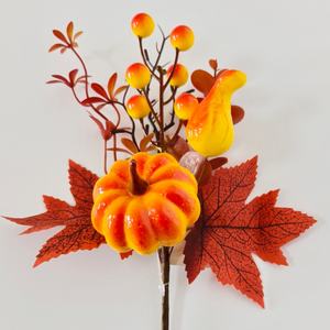 Decoraciones Navideñas de Otoño, Hojas de Arce, Ramas de Árbol con Calabazas Artificiales - Product Image 2