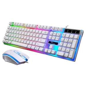 Trends ZGB G21 1600 DPI Professional Wired Colorful Backlight Mechanical Feel Suspension Keyboard Optical Mouse Kit for Laptop