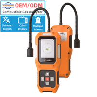 Detector de Gas Combustible Portátil SHIELD con Manguera Flexible, Pantalla a Color, Alarma de Luz y Sonido, Analizador de Gas de Mano para EX CH4 LGP