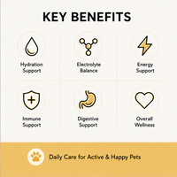Poudres d'électrolytes pour chiens - Soutien immunitaire et santé de la peau et du pelage - Poudre d'électrolytes pour chiens et chats
