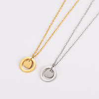 Collier Pendentif Cœur Minimaliste Délicat Plaqué Or 18K, Anti-ternissement, en Acier Inoxydable, Bijou Tendance