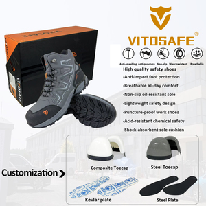 أحذية عمل واقية خارجية من فيتوسيف، أحذية أمان مضادة للانزلاق، خفيفة الوزن وقابلة للتنفس للاستخدام الصناعي والإنشائي - Product Image 4