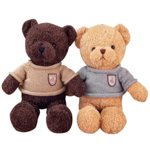 Kawaii Teddybär Puppe Benutzer definiertes Logo Diverse Marken kleidung Großhandel Gefüllter Bär Brauner Teddy Plüsch Bär Spielzeug Für Kinder Geschenk