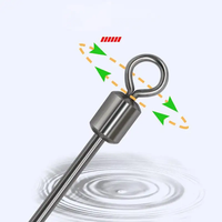 NOUVEAU 4 #5 #6 # Fil d'acier dur Long Pole Fishing Swivels Ball Bearing Swivel Solid Rings Rolling Swivel Carp Fishing Accessories
