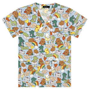 ชุดพยาบาลพิมพ์ลายคอวีสำหรับผู้ชายชุดผ่าตัดแฟชั่นขัดผิวสำหรับผู้ชาย - Product Image 3