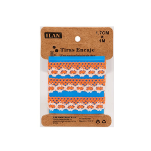 Cinghie in pizzo ILAN 1,7 cm x 1 m arancioni per artigianato e cucito - Product Image 1