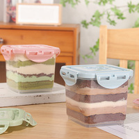 Boîte d'emballage réutilisable pour gâteaux mousse, conteneur scellé pour tiramisu, desserts à emporter, pâtisseries, fêtes et conservation du fromage