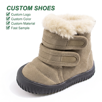 Bottes de neige personnalisées pour enfants avec semelle TPR, chaussures doublées de fourrure pour tout-petits avec fermeture auto-agrippante, bottines antidérapantes pour garçons et filles