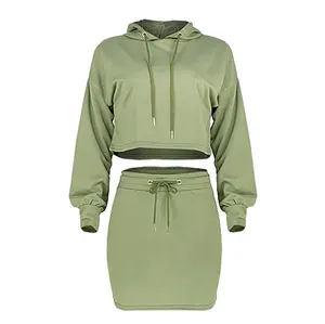 Promotional Premium Women Terry Cloth Hooded Sweat Suits Drawstring Tracksuits in Pakistan