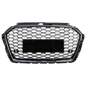 Parrilla Delantera Negra Brillante Estilo RS3 para <span class=keywords><strong>Audi</strong></span> <span class=keywords><strong>A3</strong></span> S3 8V.5 2017 2018 2019, con Diseño de Panal y Logotipo Quattro - Product Image 2