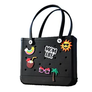 Wholesale popular waterproof bogg bag Quality upgrade 700g large summer luxury eva bogg bag charms beach tote bag